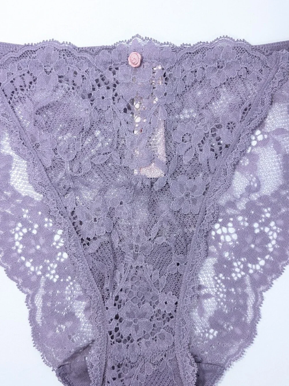 Victoria's Secret Dream Angels String Bikini XL Women Lace Panty sheer VS plum